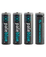 Pale Blue AA Rechargeable USB-C Batteries 1.5V, 4 st